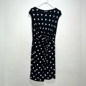 Lauren Ralph Lauren Black Polka Dot Sleeveless Dress